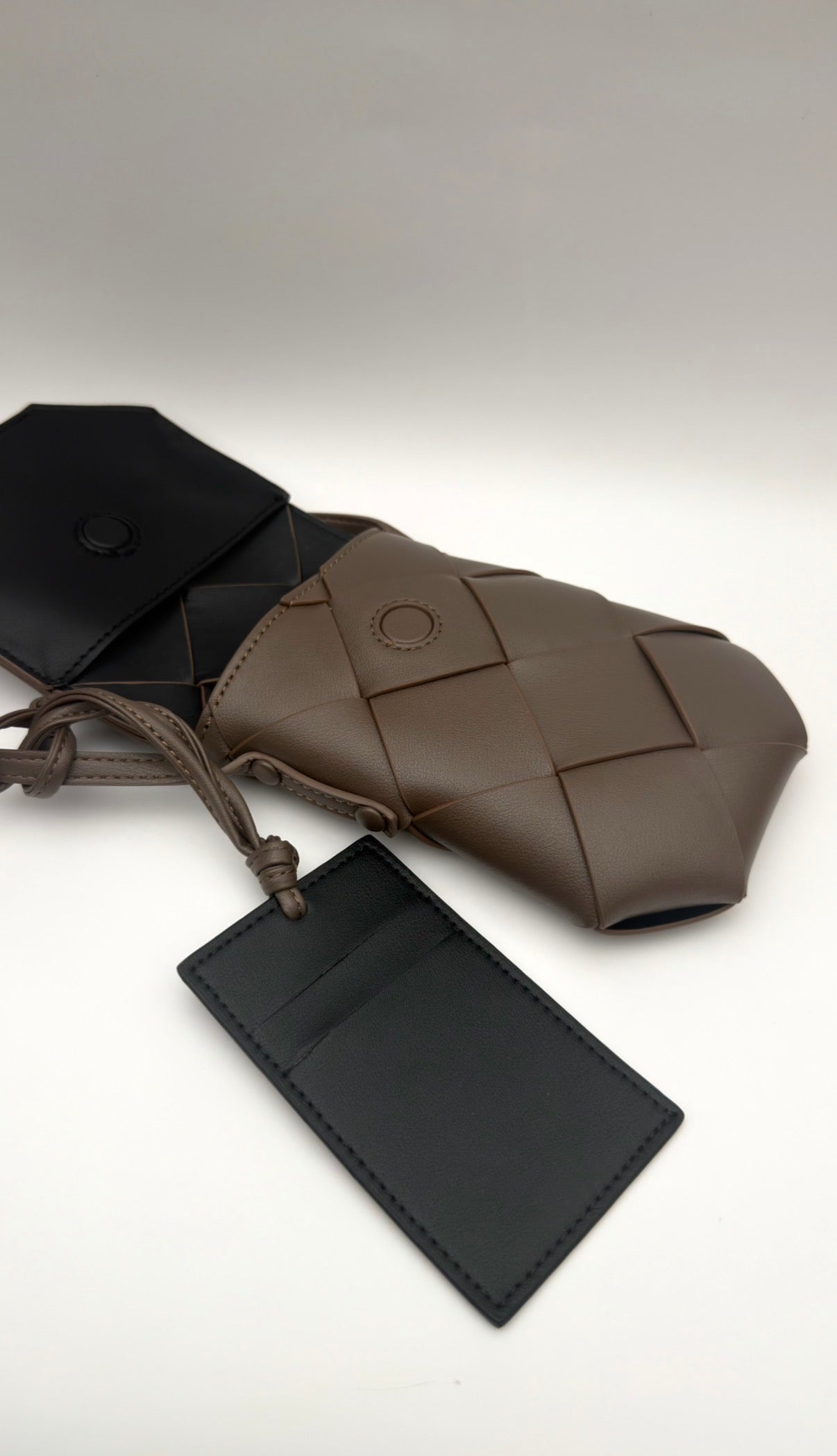 Seren Flap Phone Pouch Taupe x Black