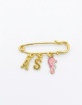 Pink Seahorse Double Initial Pin