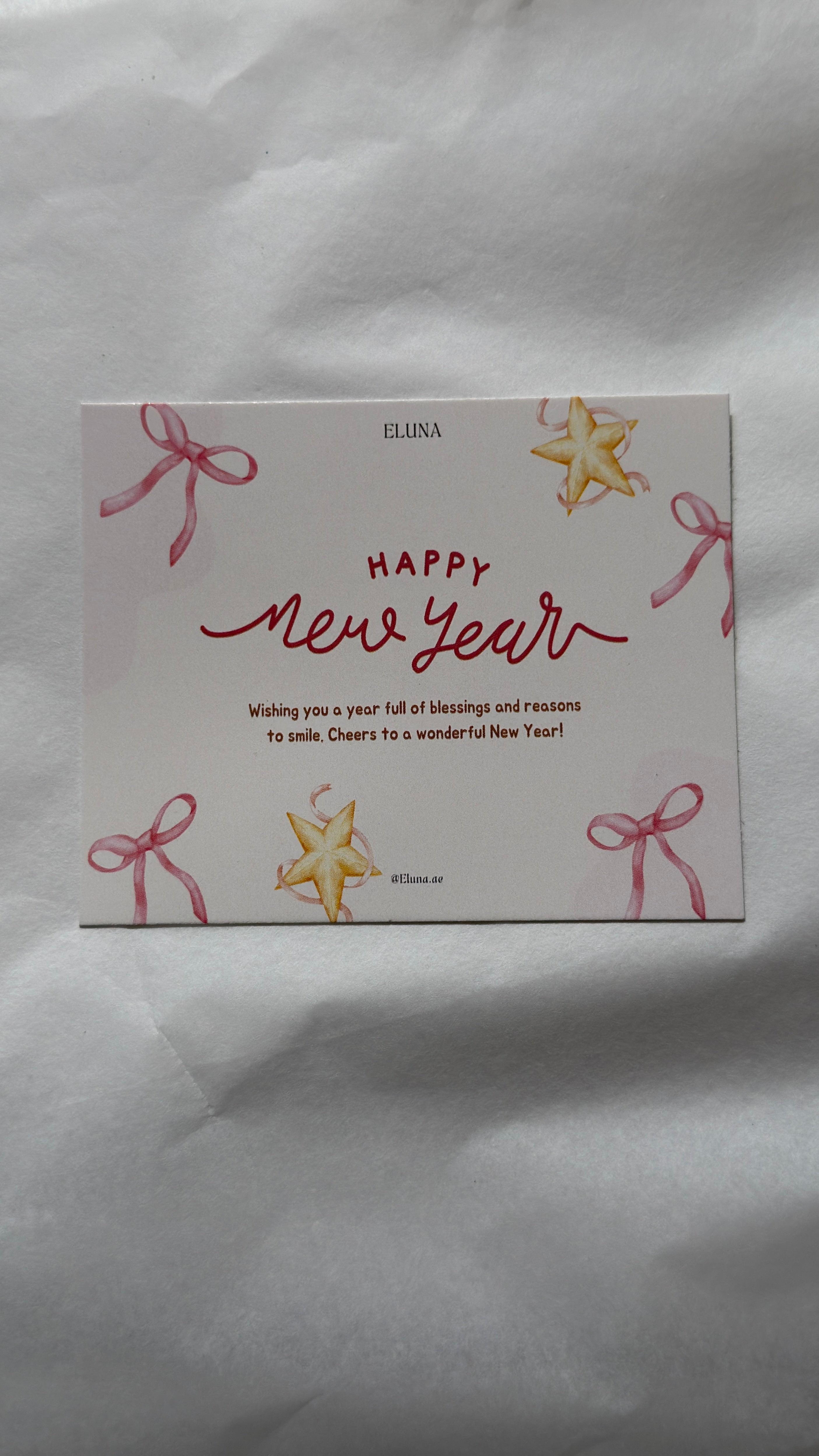 Happy New Year Pink Message Card