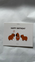 Happy Birthday 3 capybara Message Card