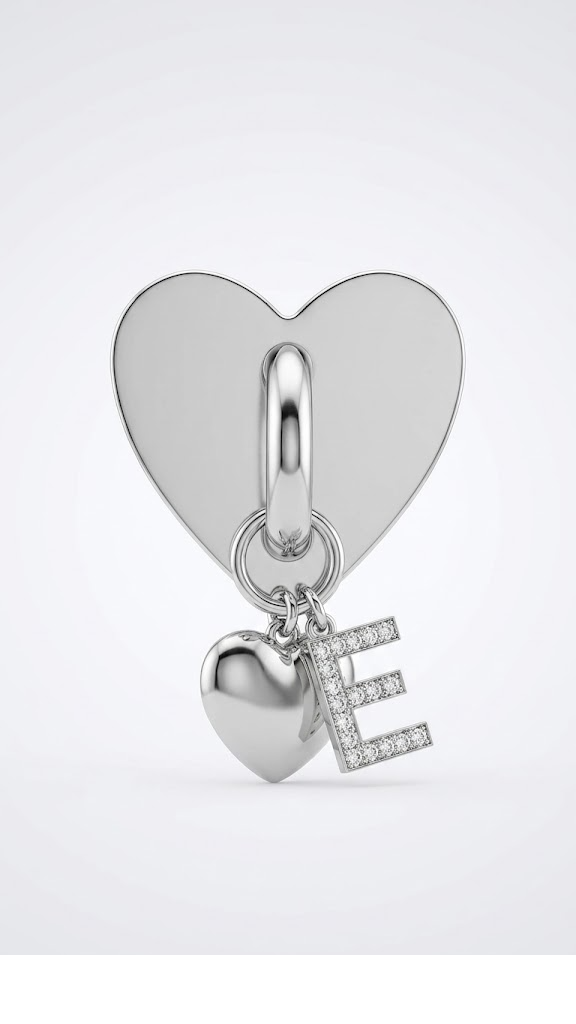 Heart Initial Phone Charm